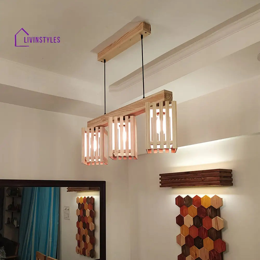 Elegant Beige Wooden Series Hanging Lamp Lamps