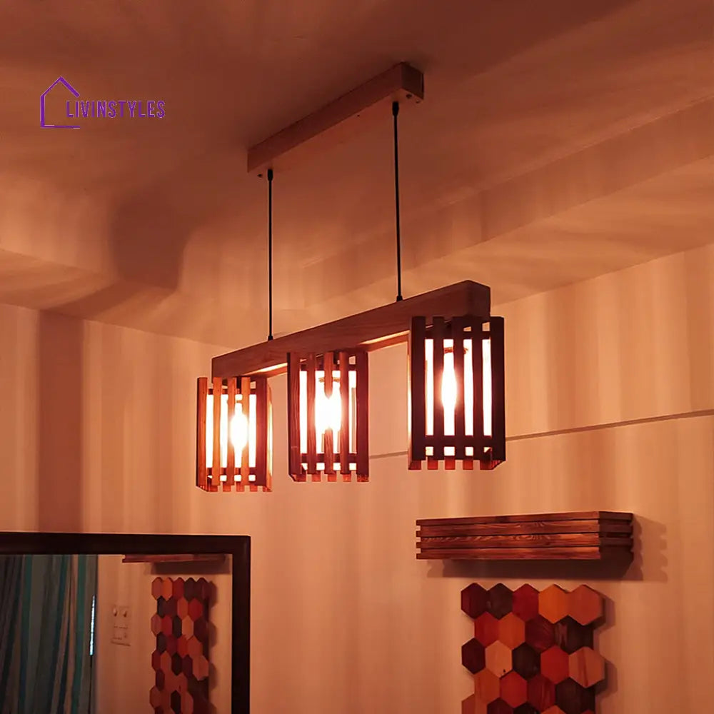 Elegant Beige Wooden Series Hanging Lamp Lamps