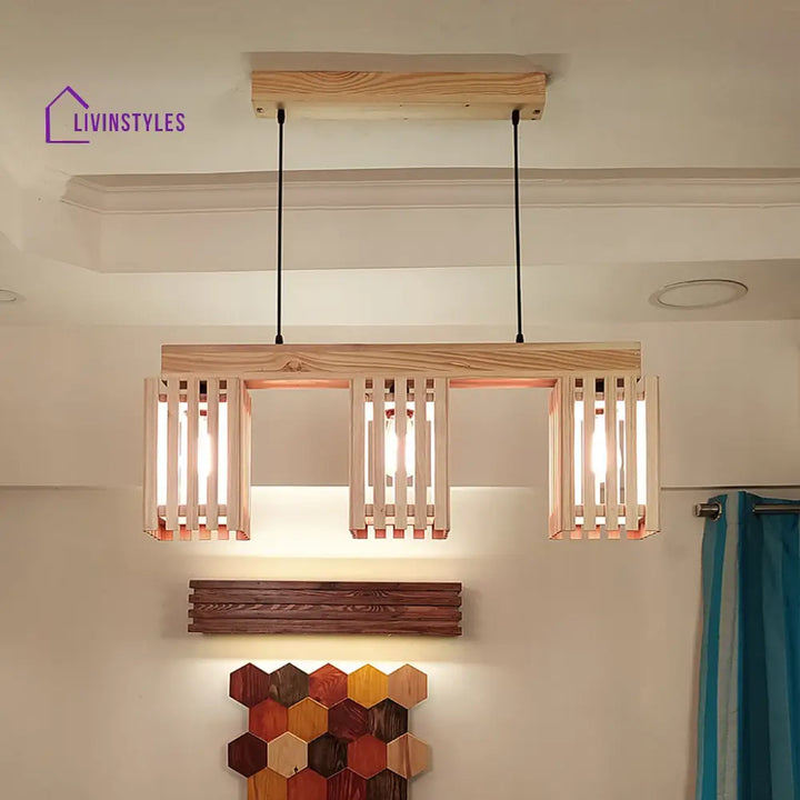 Elegant Beige Wooden Series Hanging Lamp Lamps