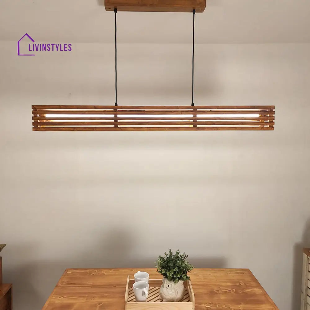 Elegant Brown Baton Led Hanging Lamp Lamps