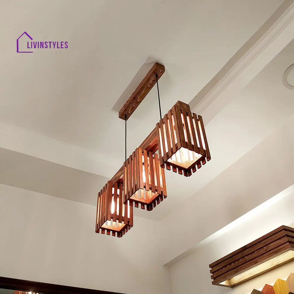 Elegant Brown Wooden Series Hanging Lamp Lamps