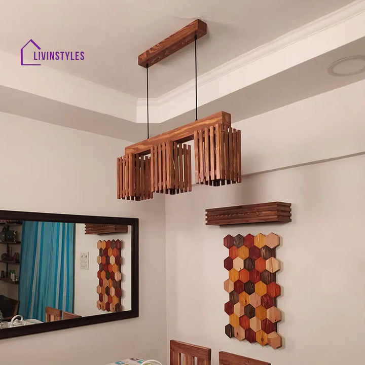 Elegant Brown Wooden Series Hanging Lamp Lamps