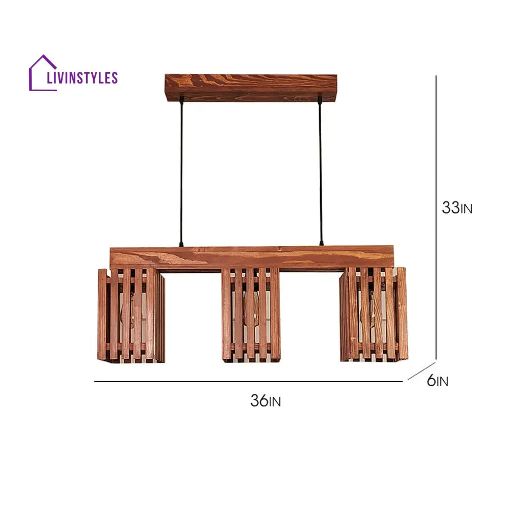 Elegant Brown Wooden Series Hanging Lamp Lamps