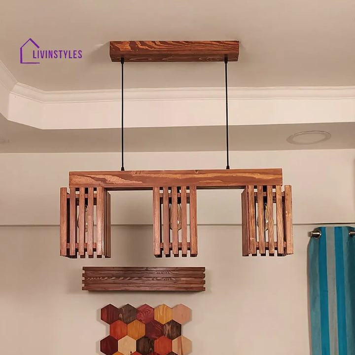 Elegant Brown Wooden Series Hanging Lamp Lamps