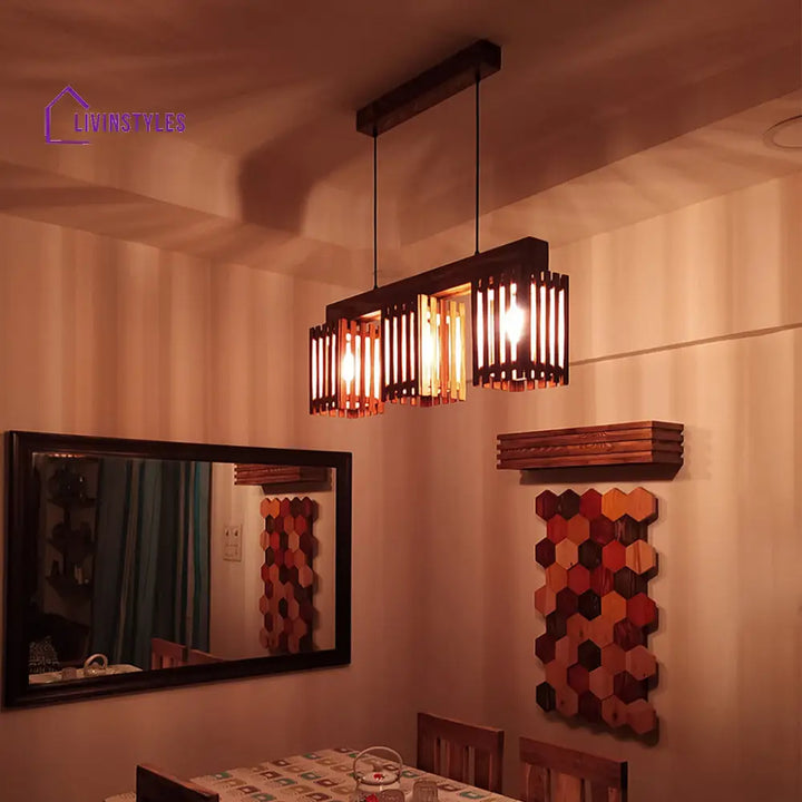 Elegant Brown Wooden Series Hanging Lamp Lamps