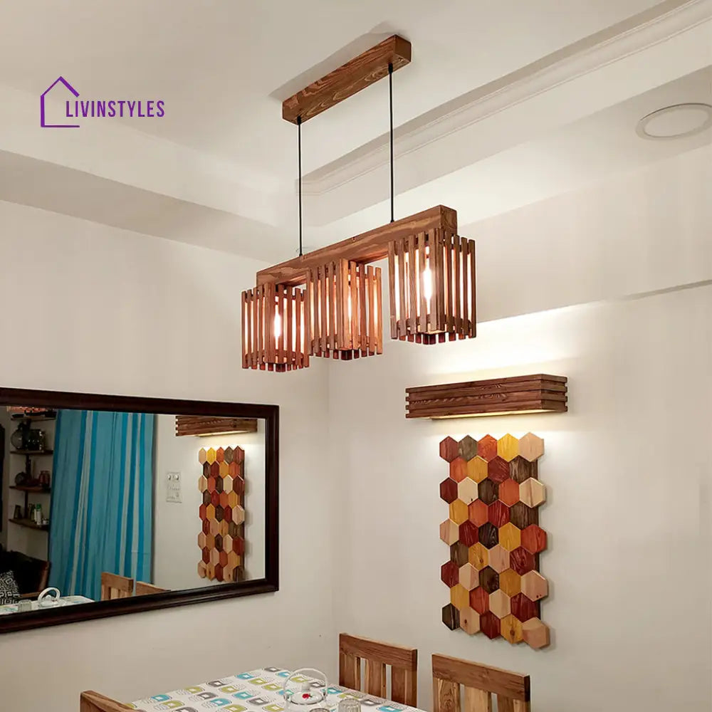 Elegant Brown Wooden Series Hanging Lamp Lamps