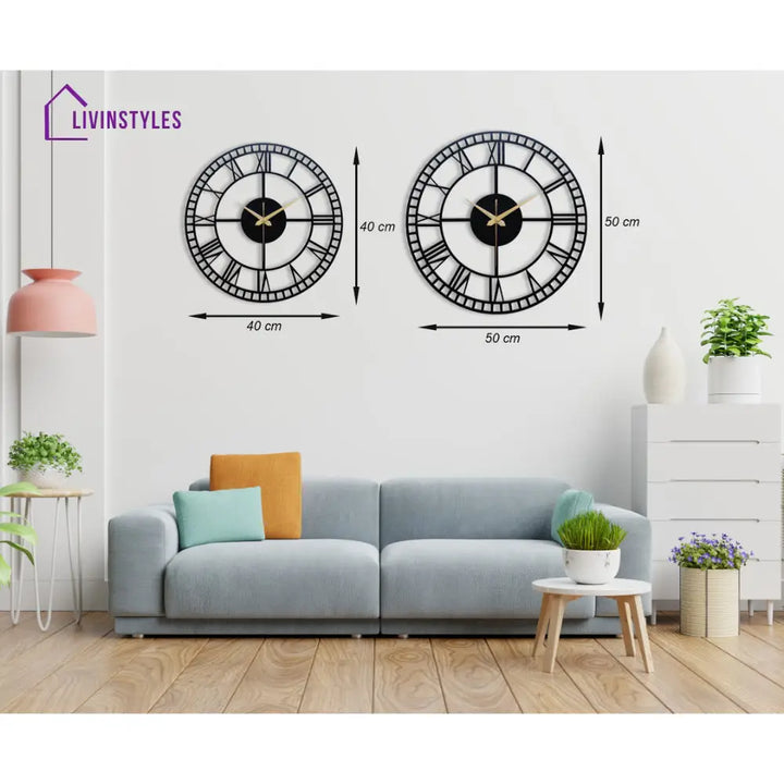 Elegant Simple Roman Metal Wall Clock