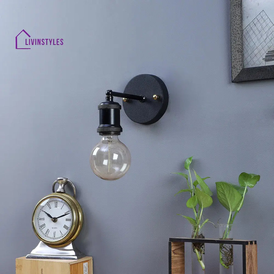 Elements Black Metal Wall Light By Ss Lightings Lamp