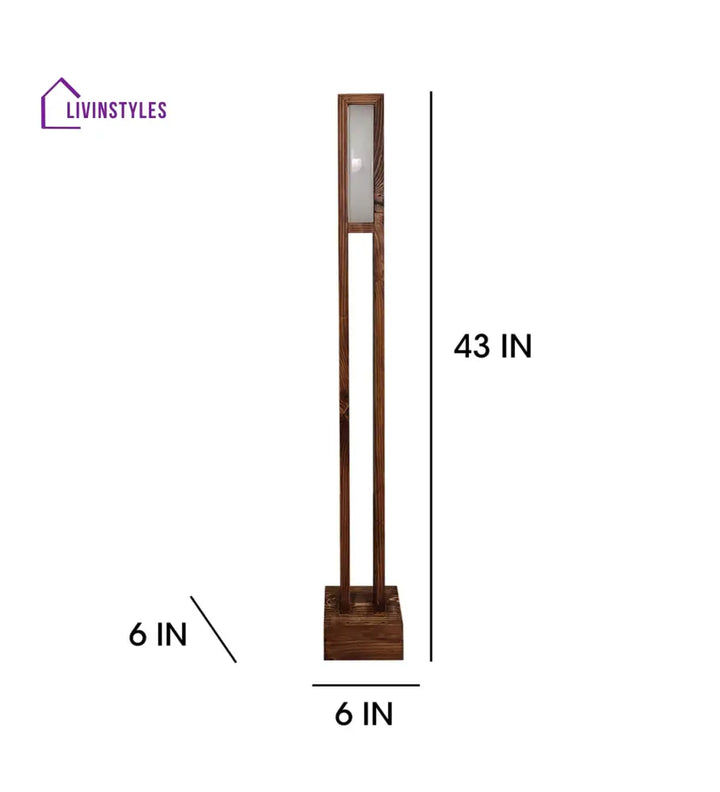 Elevar Wooden Led Floor Lamp With Brown Base Lamps