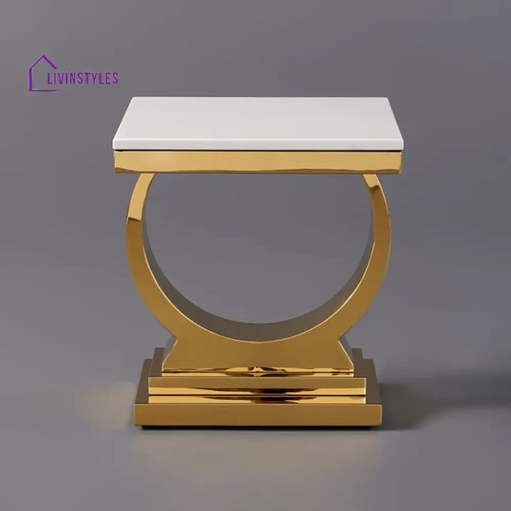 Elizabeth Metal And Marble Top Side Table