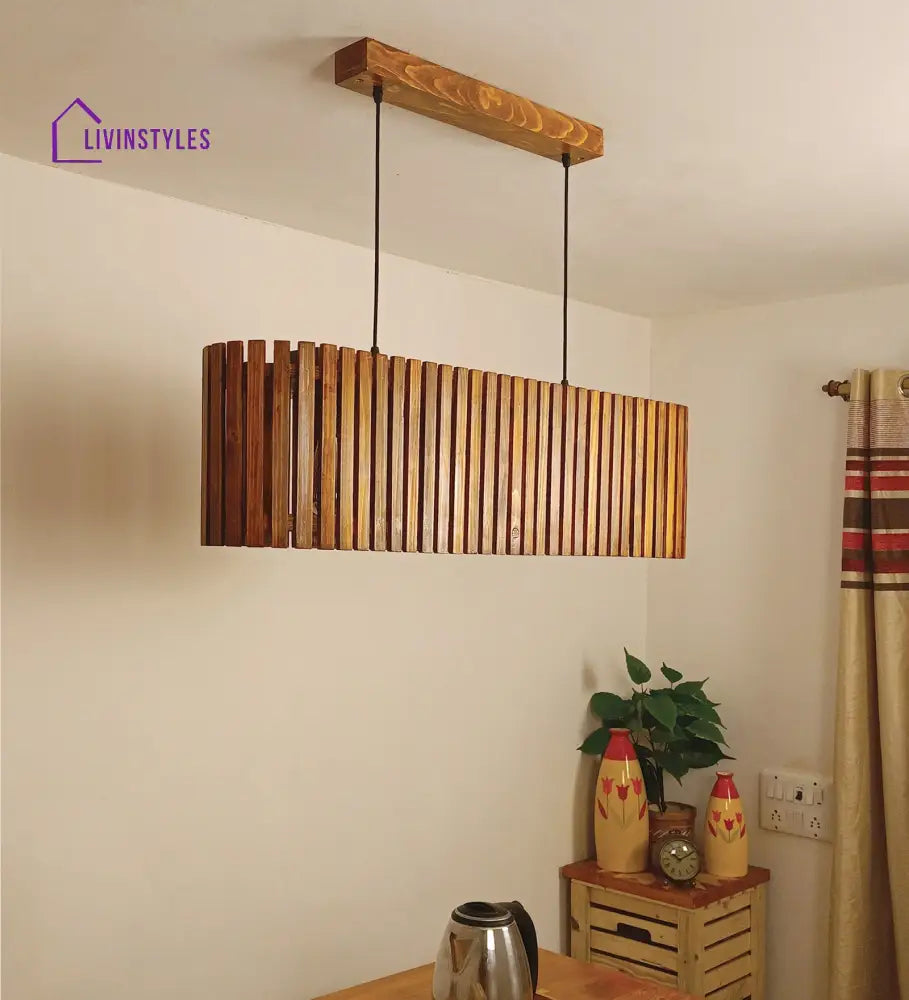 Elora 36 Centrum Brown Wooden 3 Series Hanging Lamp Lamps