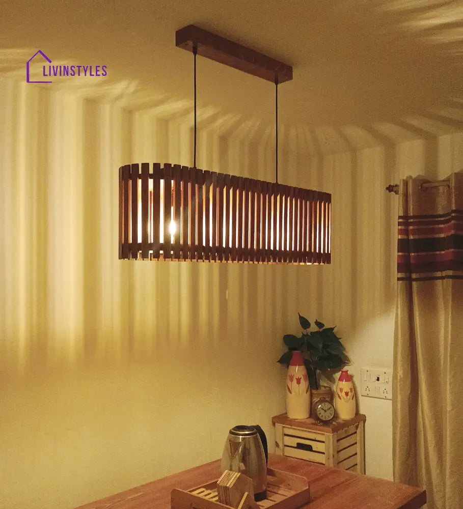 Elora 36 Centrum Brown Wooden 3 Series Hanging Lamp Lamps