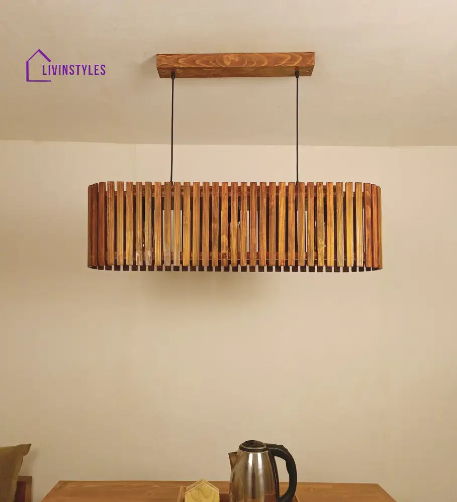 Elora 36 Centrum Brown Wooden 3 Series Hanging Lamp Lamps