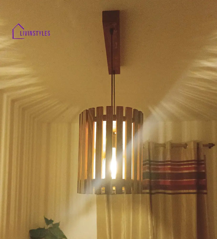 Elora 36 Centrum Brown Wooden 3 Series Hanging Lamp Lamps