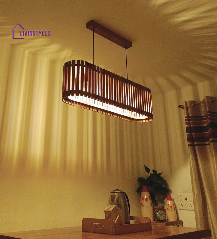 Elora 36 Centrum Brown Wooden 3 Series Hanging Lamp Lamps