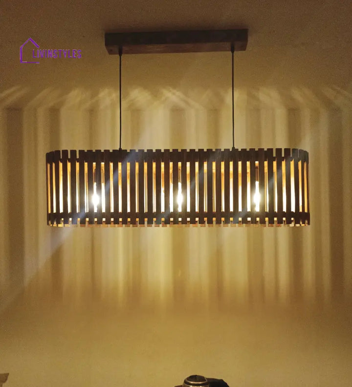 Elora 36 Centrum Brown Wooden 3 Series Hanging Lamp Lamps