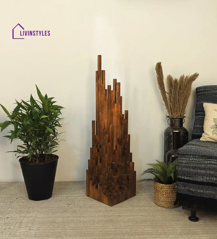 Emanate Wooden Floor Lamp With Brown Base Lamps