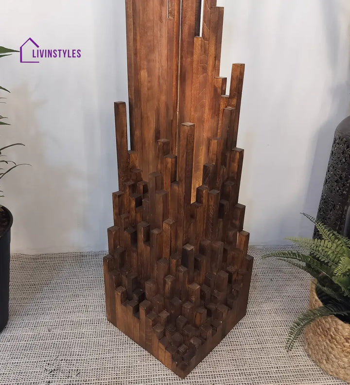 Emanate Wooden Floor Lamp With Brown Base Lamps