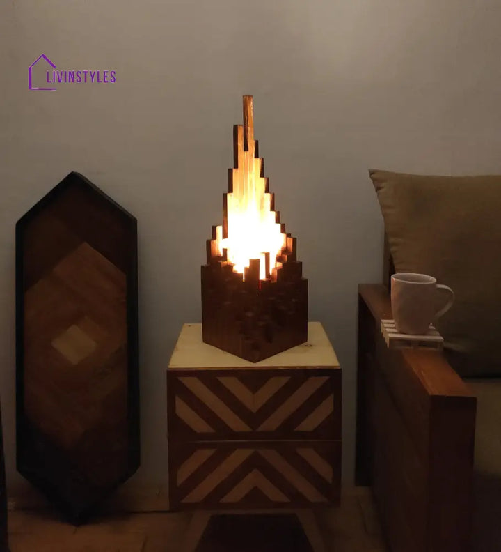 Emanate Wooden Table Lamp With Brown Base Lamps