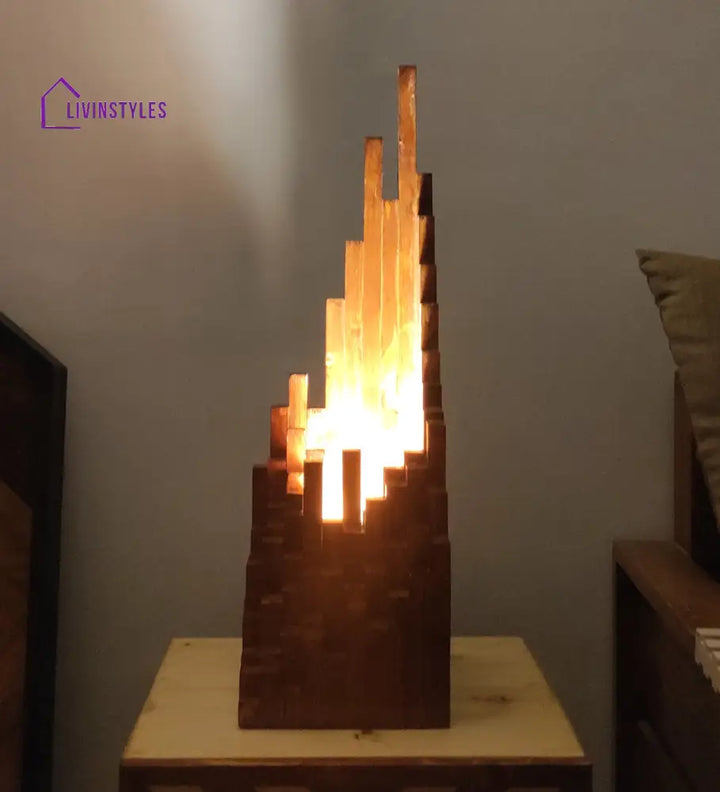 Emanate Wooden Table Lamp With Brown Base Lamps