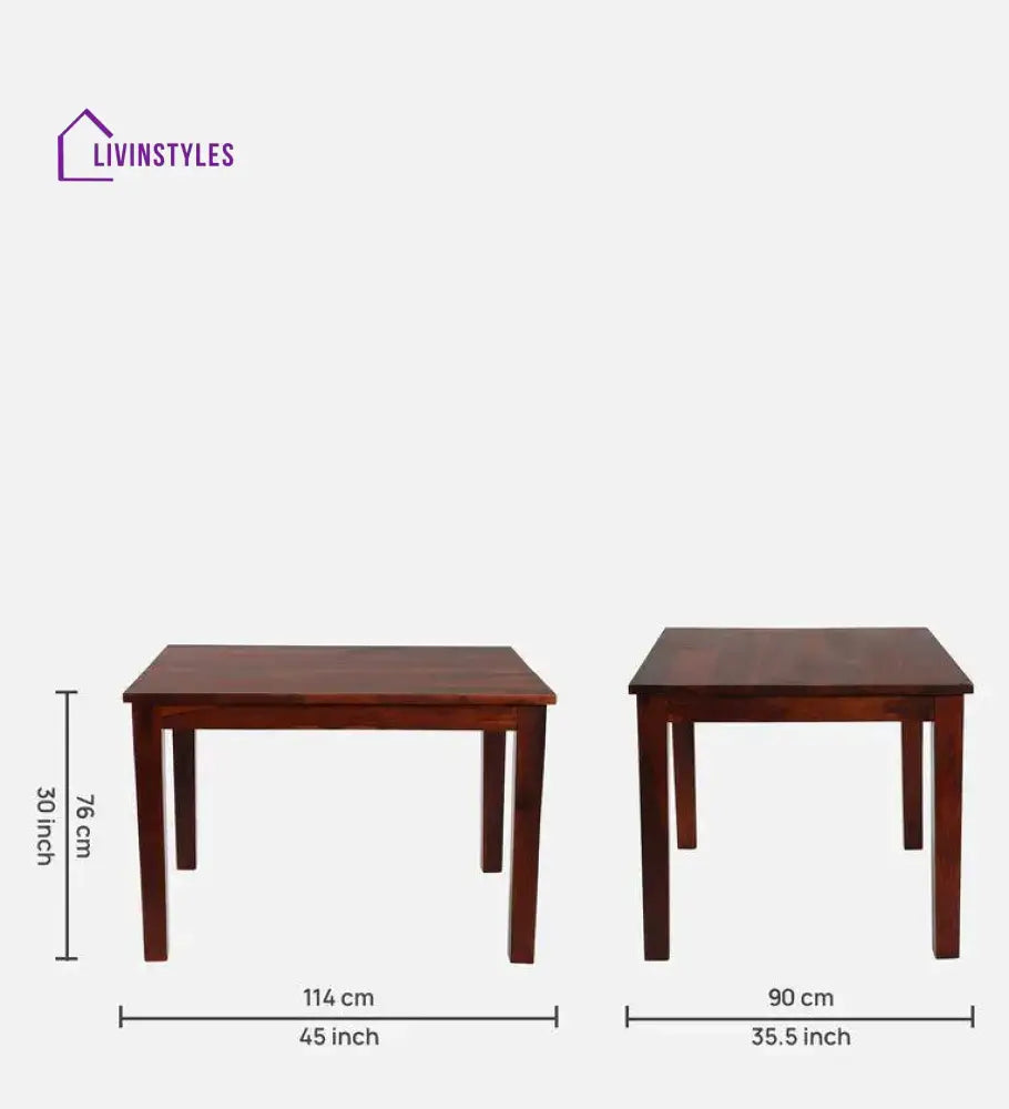 Emelyan Sheesham Wood 4 Seater Dining Set In Honey Finish Dining Set