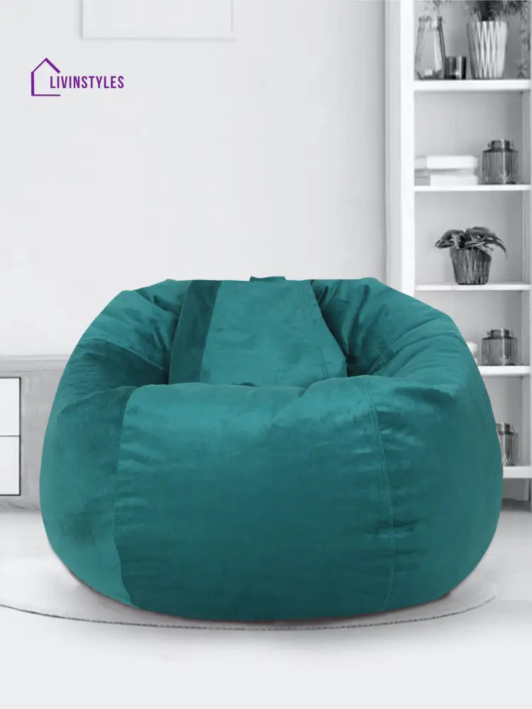 Emerald Solid Velvet Xxl Bean Bag Cover