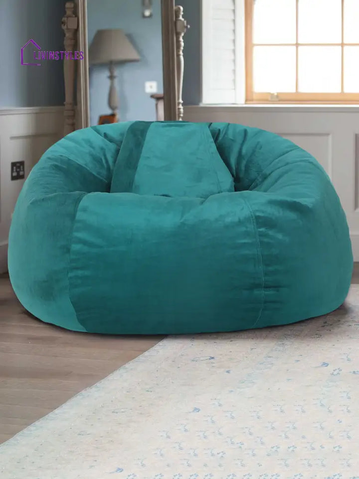 Emerald Solid Velvet Xxl Bean Bag Cover