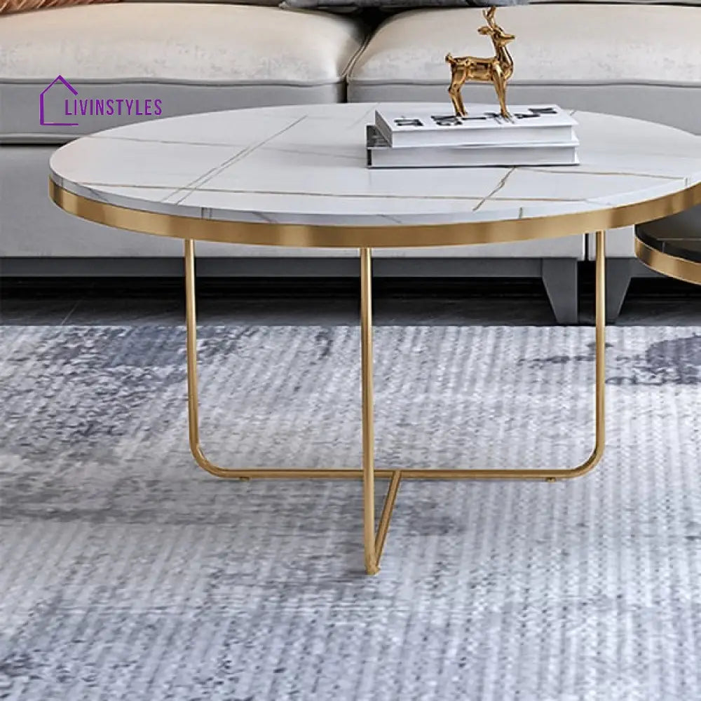 Emily Metal And Marble Top Coffee Table