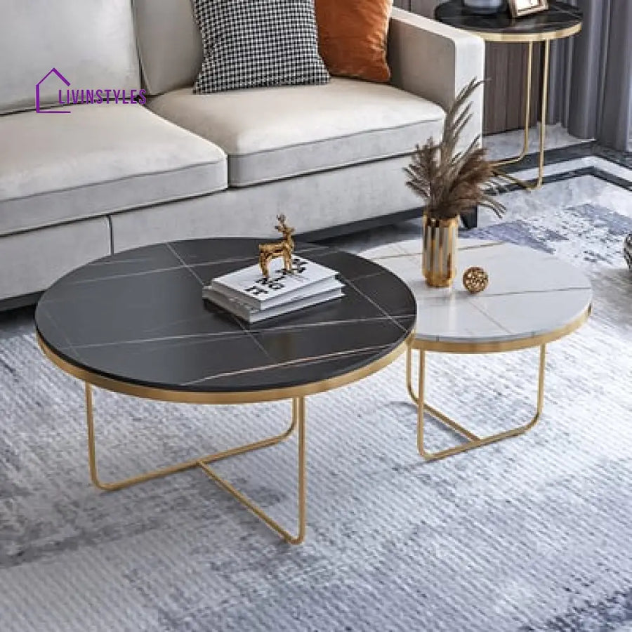 Emily Metal And Marble Top Coffee Table
