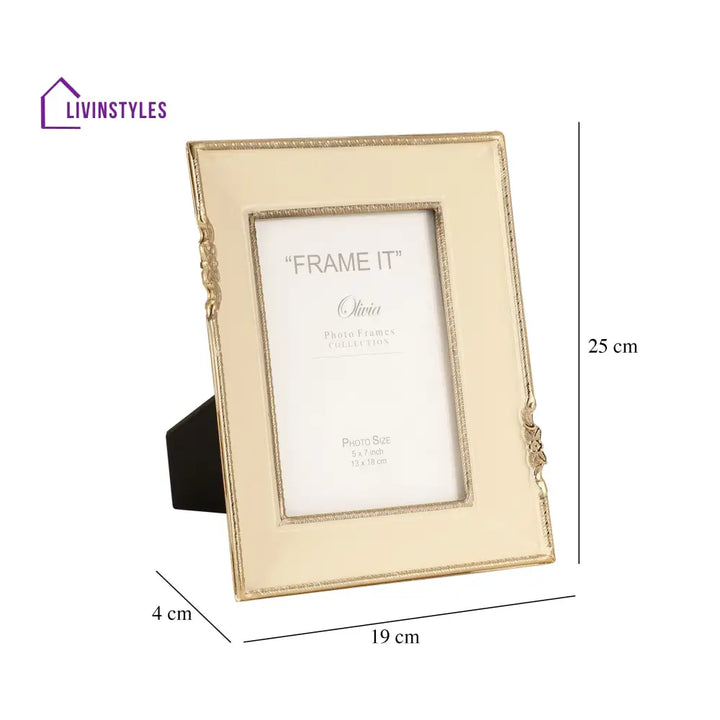 Enamel Embrace Photo Frame In Ivory White Frames