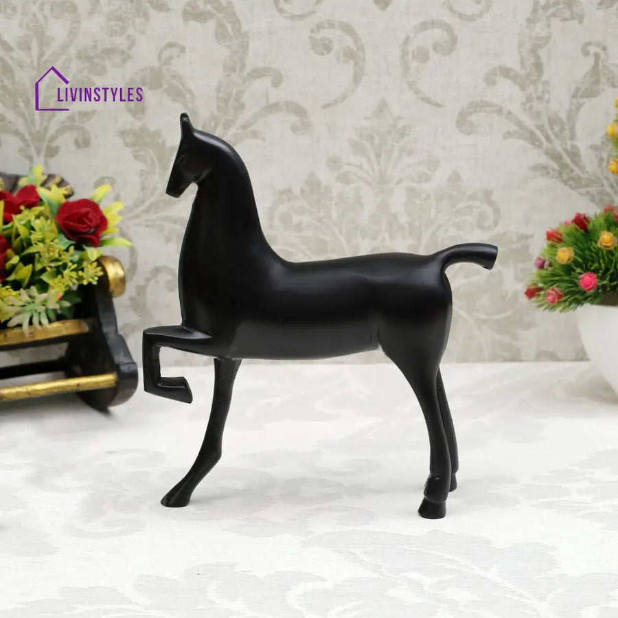 Enigmatic Equine Sculpture Black