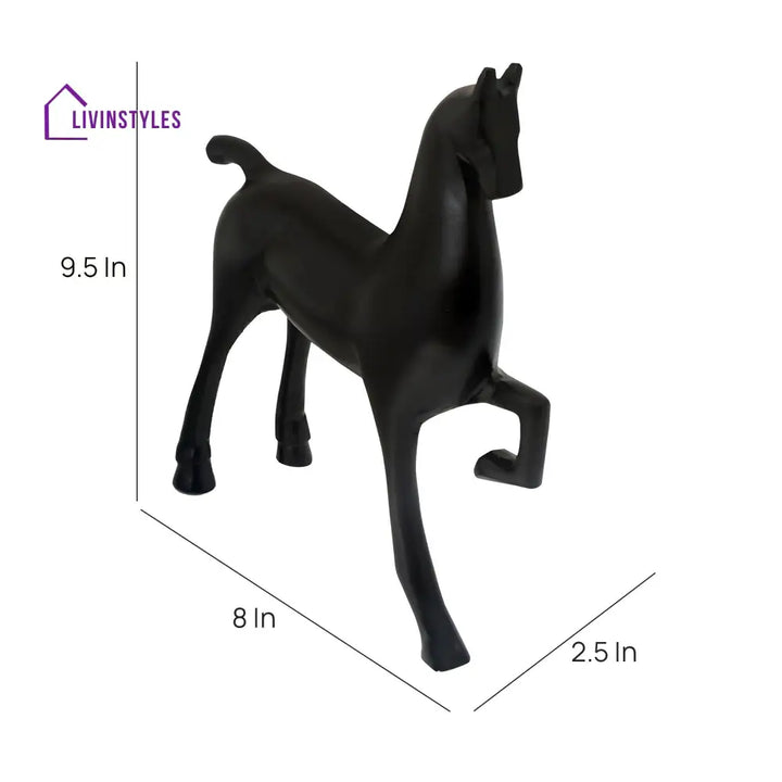 Enigmatic Equine Sculpture Black