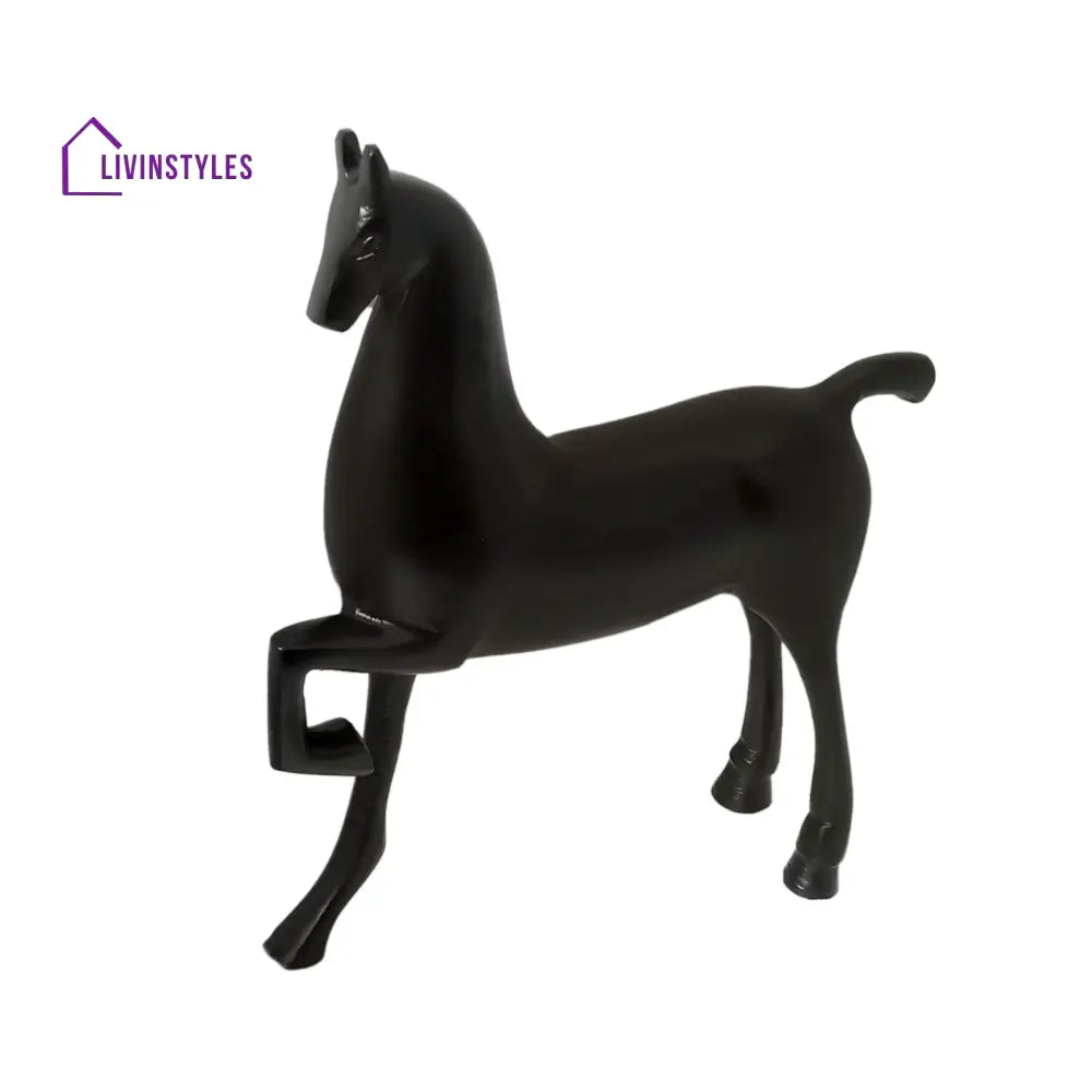 Enigmatic Equine Sculpture Black