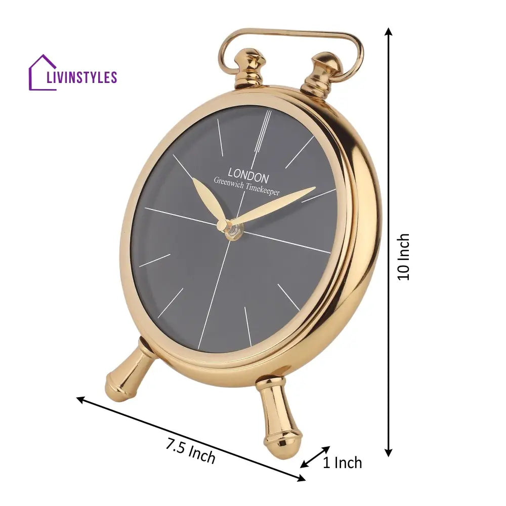 Essence Desk Timepiece In Gold Table Clock