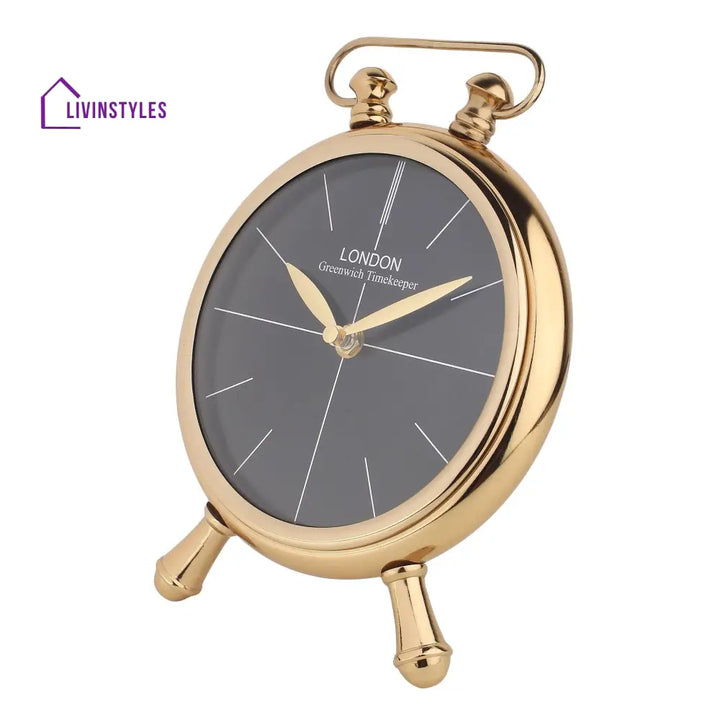 Essence Desk Timepiece In Gold Table Clock