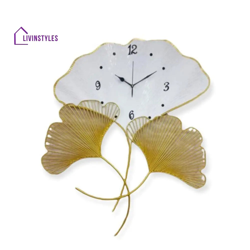 Evaline Leaf Metal Wall Clock