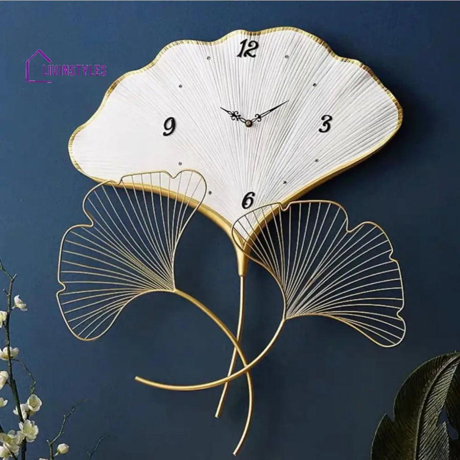 Evaline Leaf Metal Wall Clock