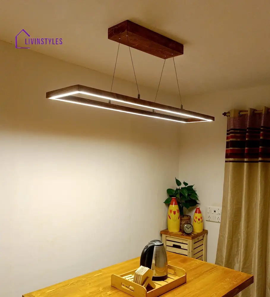 Even 48 Brown Wooden Led Hanging Lamp Lamps