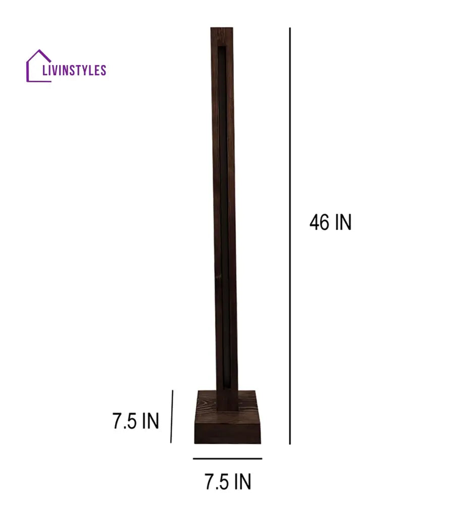 Excalibur Led Wooden Floor Lamp With Brown Base Lamps