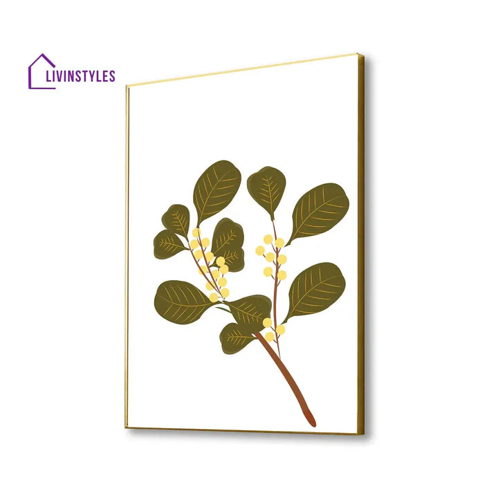 Exquisite Botanical Art Print: Captivating Canvas Wall Wainting 16 X 20 Inch / Gold Floating Frame