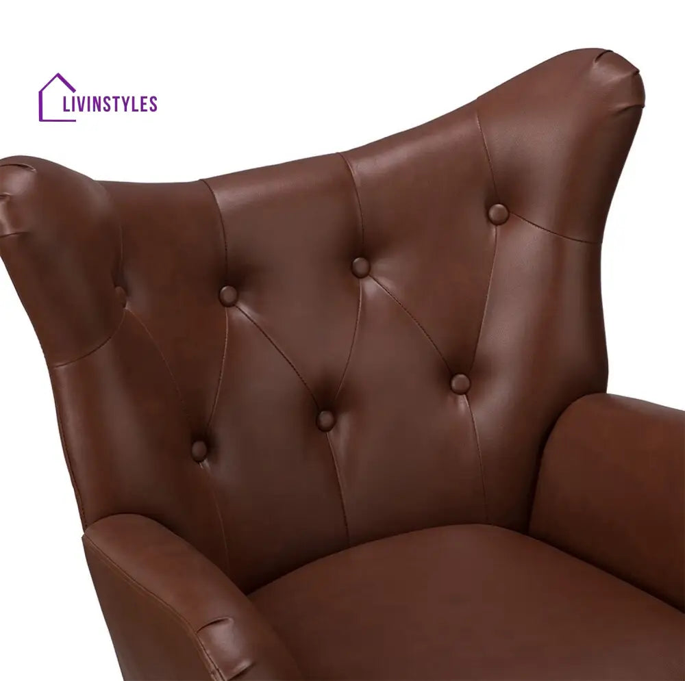 Extravagant Faux Leather Lounge Chair Brown Furniture