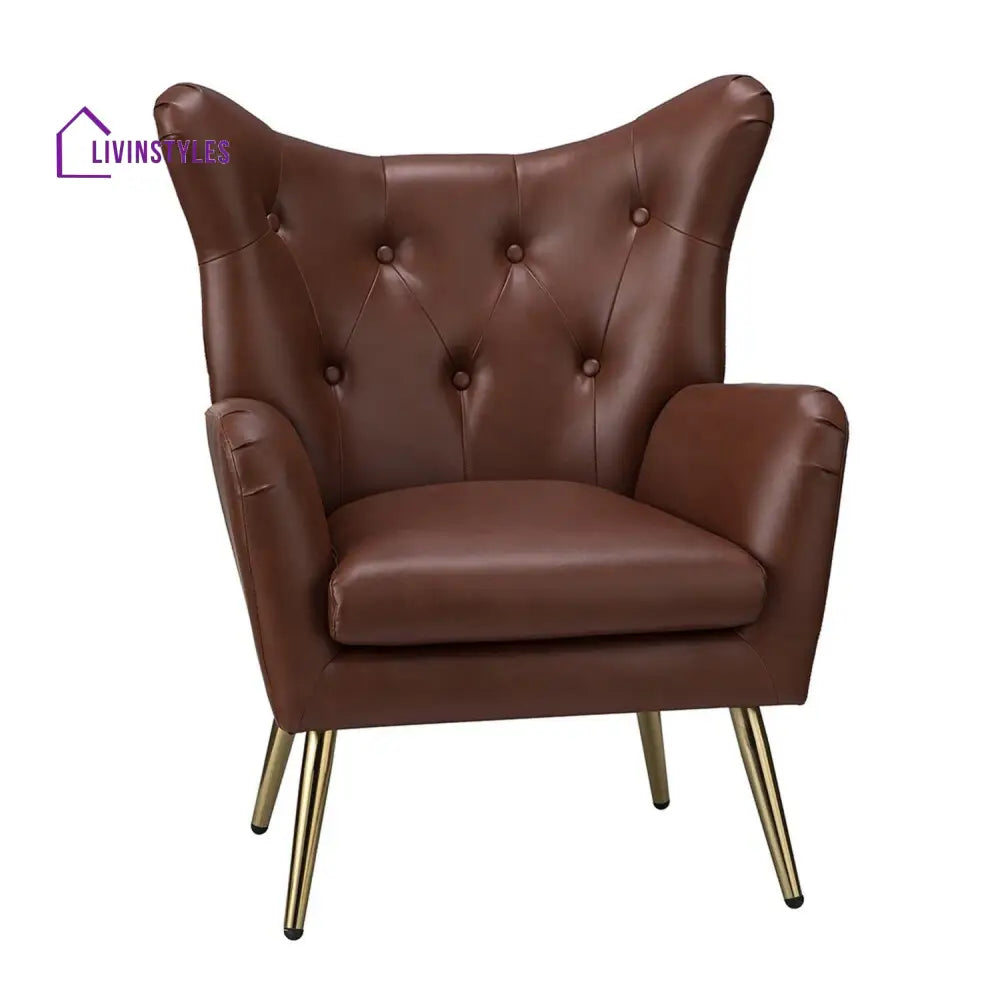 Extravagant Faux Leather Lounge Chair Brown Furniture