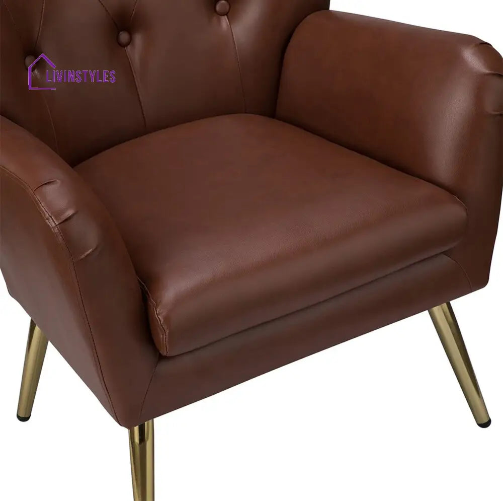 Extravagant Faux Leather Lounge Chair Brown Furniture