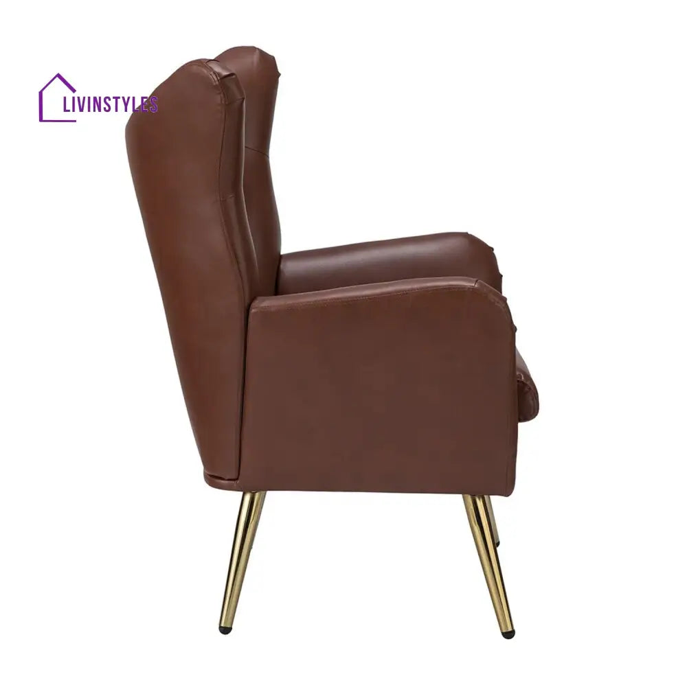 Extravagant Faux Leather Lounge Chair Brown Furniture