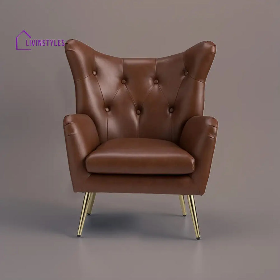 Extravagant Faux Leather Lounge Chair Brown Furniture