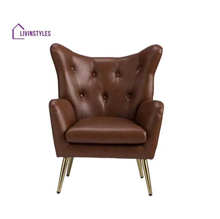 Extravagant Faux Leather Lounge Chair Brown Furniture