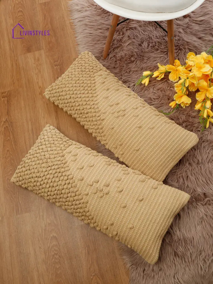 Eyda 100% Cotton Woven Designer Cushion Covers Set Of 2 12X28 Inch