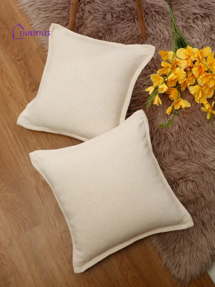 Eyda 100% Cotton Woven Sofa Cushion Covers Set Of 2 18X18 Inch