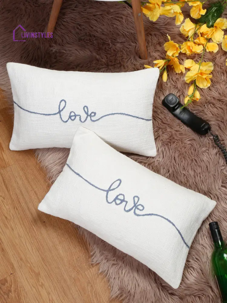 Eyda Cotton Embroidered Cushion Cover Set Of 2