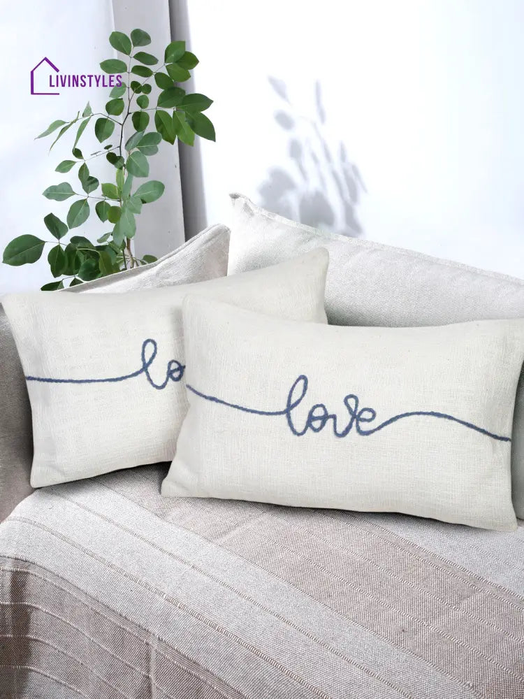 Eyda Cotton Embroidered Cushion Cover Set Of 2